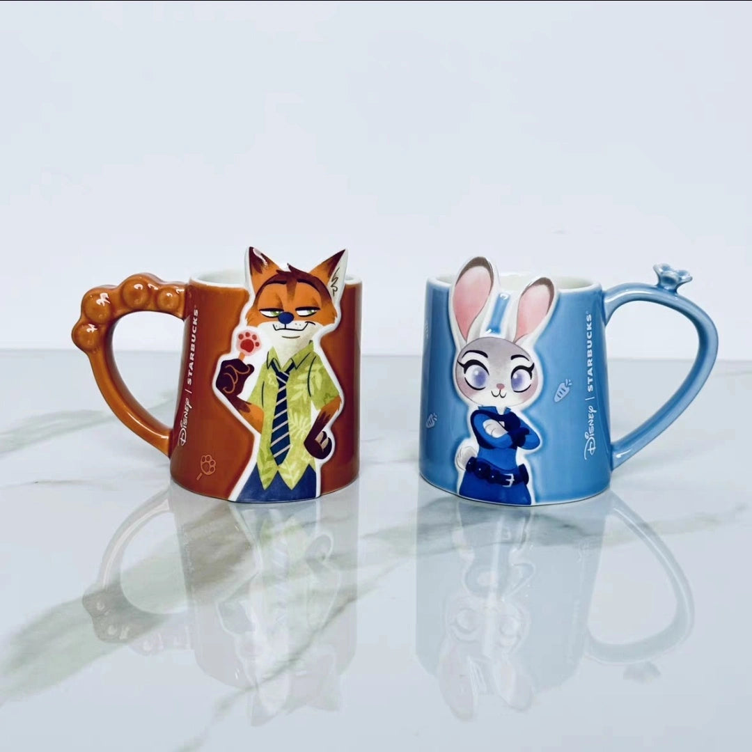 Starbucks x Zootopia Judy with Nick 355ml Ceramic Mug Sets display