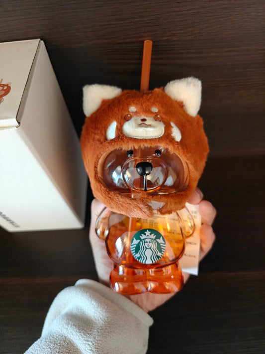 Starbucks 2025 Dessert Story Bear Shaped 15oz Straw Glass-Unboxing