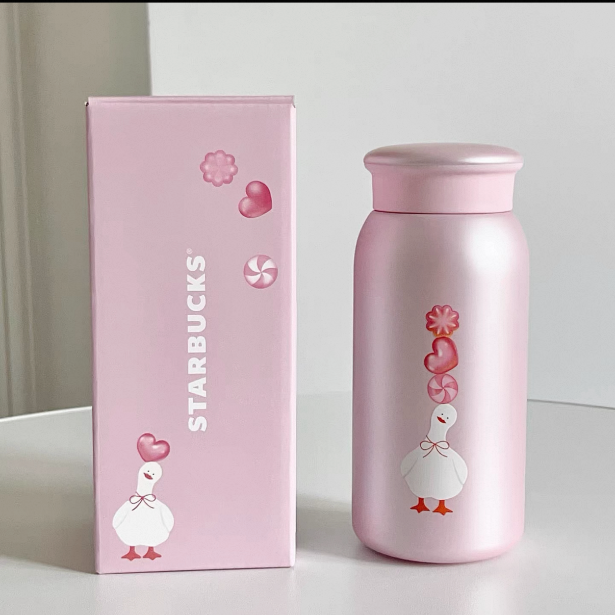 Starbucks China 2026 Pupu Duck Valentines 355ml Stainless Steel Cup