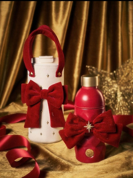 Starbucks China 2025 Christmas Warmth White&Red SS Cup with Red Bow