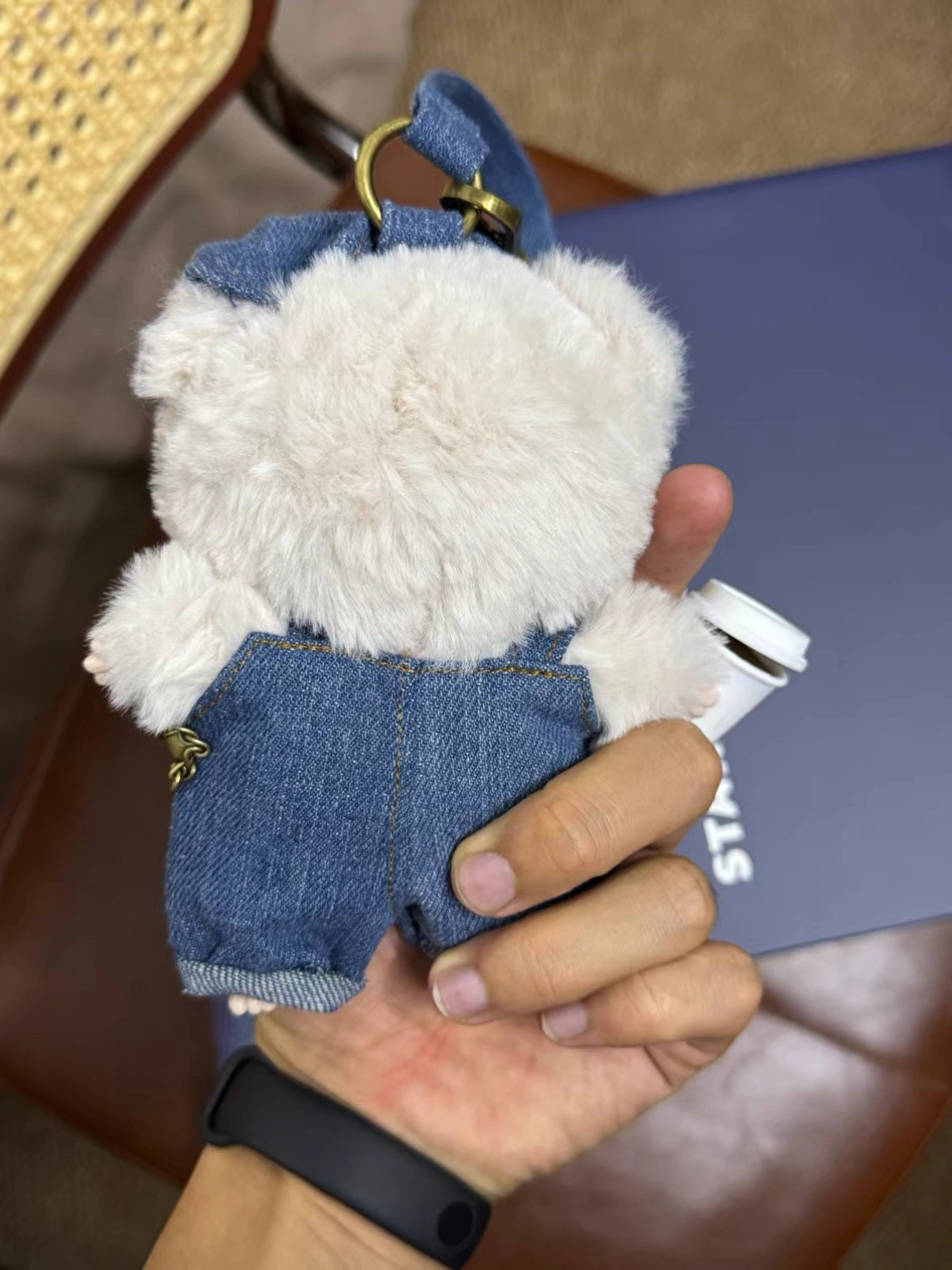 Starbucks Denim with Bearista Pendant on Hand