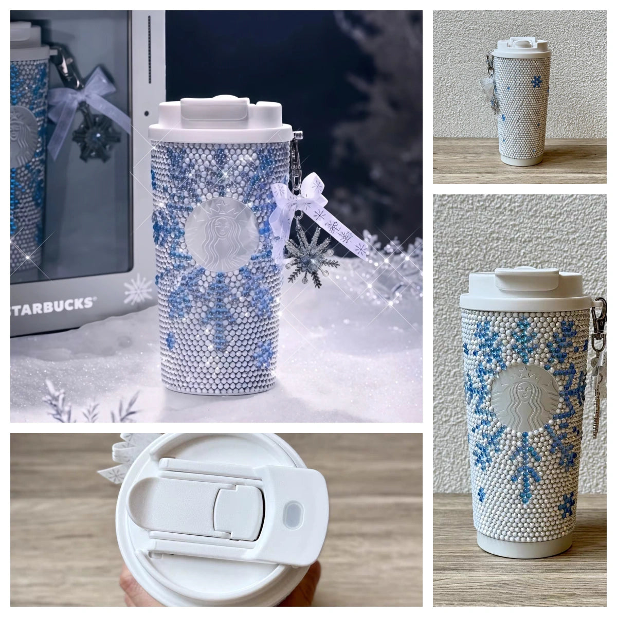 starbucks Snowlit Wonderland Snowflake Rhinestone SS Cup display