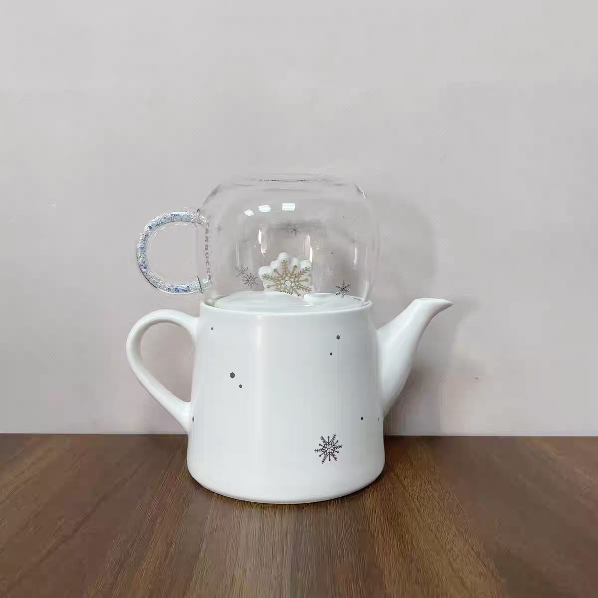 Starbucks SnowFlake Teapot Set back view