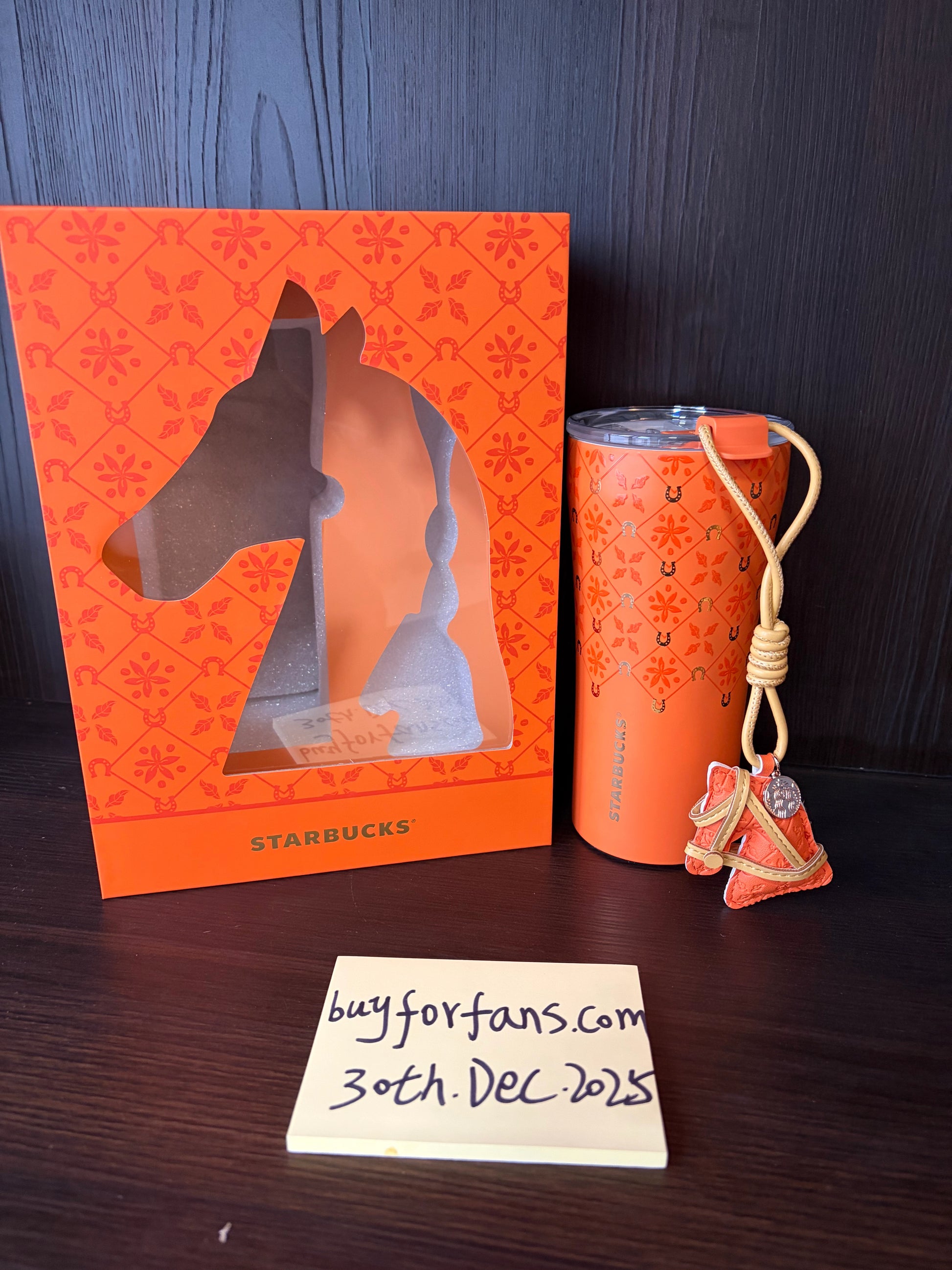 Starbucks 2026 China New Year of Horse stainless steel tumbler cup 470ml with pendant