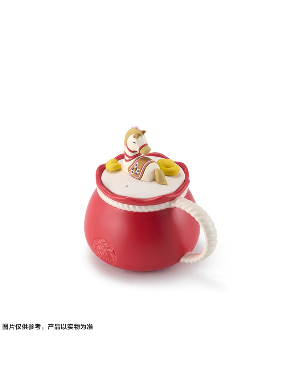 starbucks Red Lucky Bag Ceramic Mug with Horse shaped lid