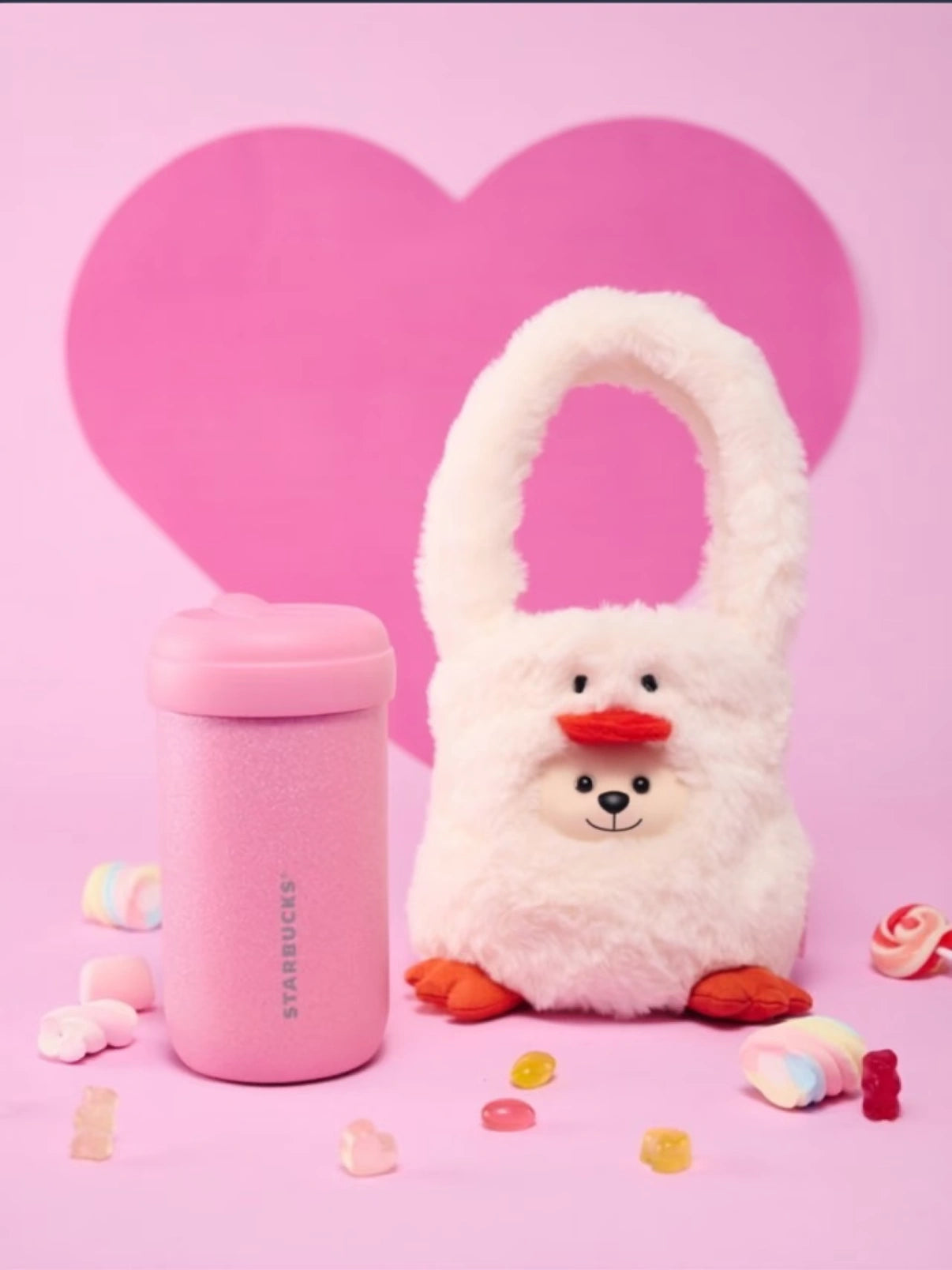 Starbucks 2026 China Valentines Stainless Steel Cup with Duck Handbag