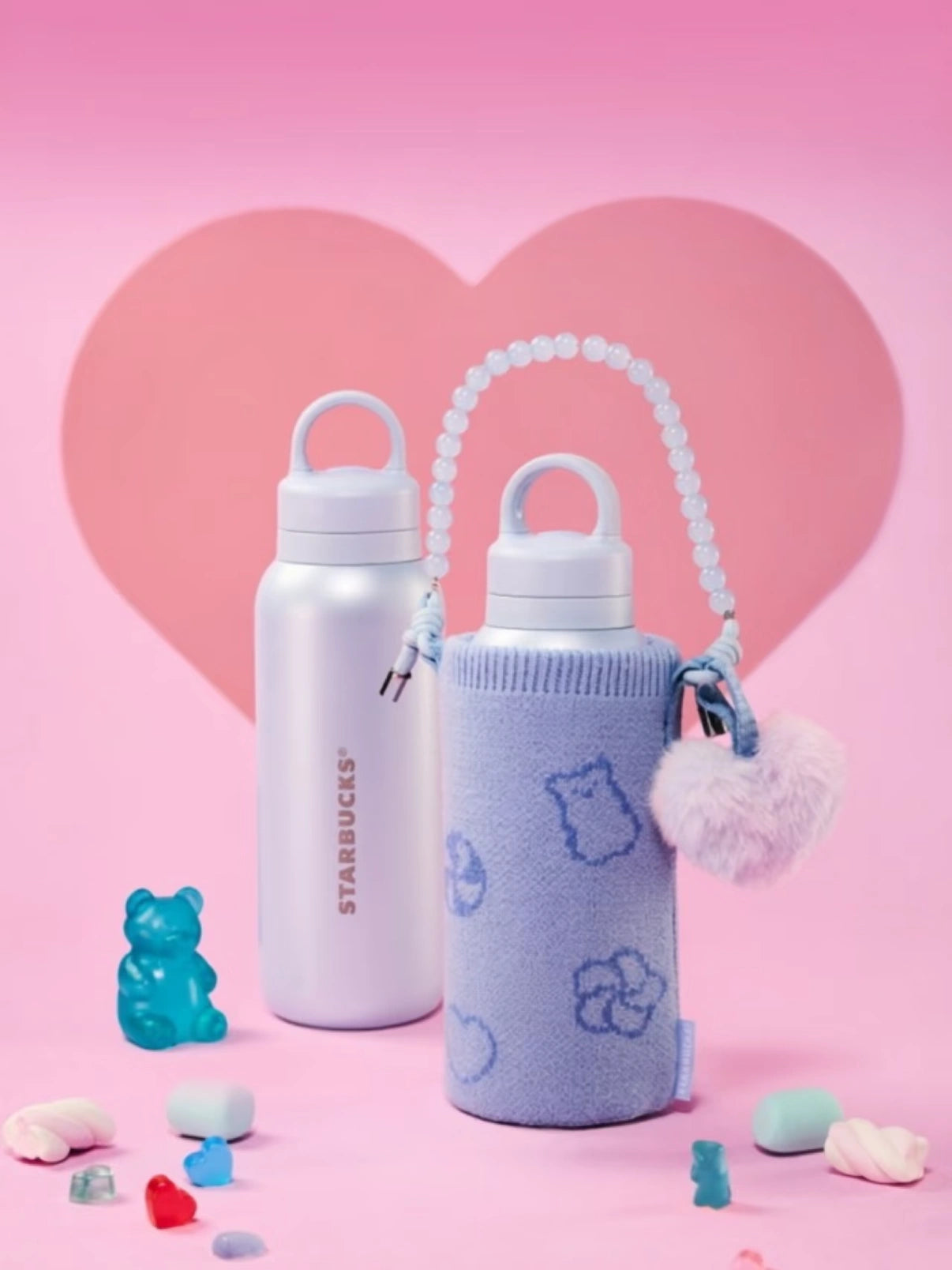 Starbucks 2026 China Valentines Puffy Duck Stainless Steel Thermos 490ml