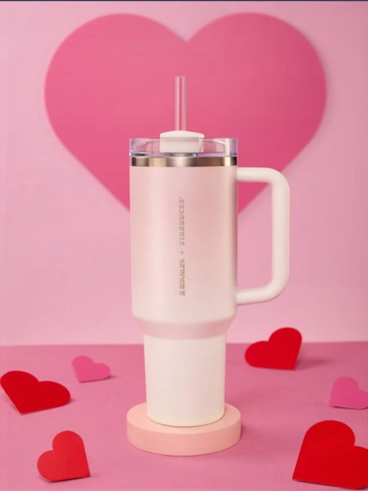 Starbucks 2026 China Valentines Stanley 40oz Stainless Steel Tumbler display