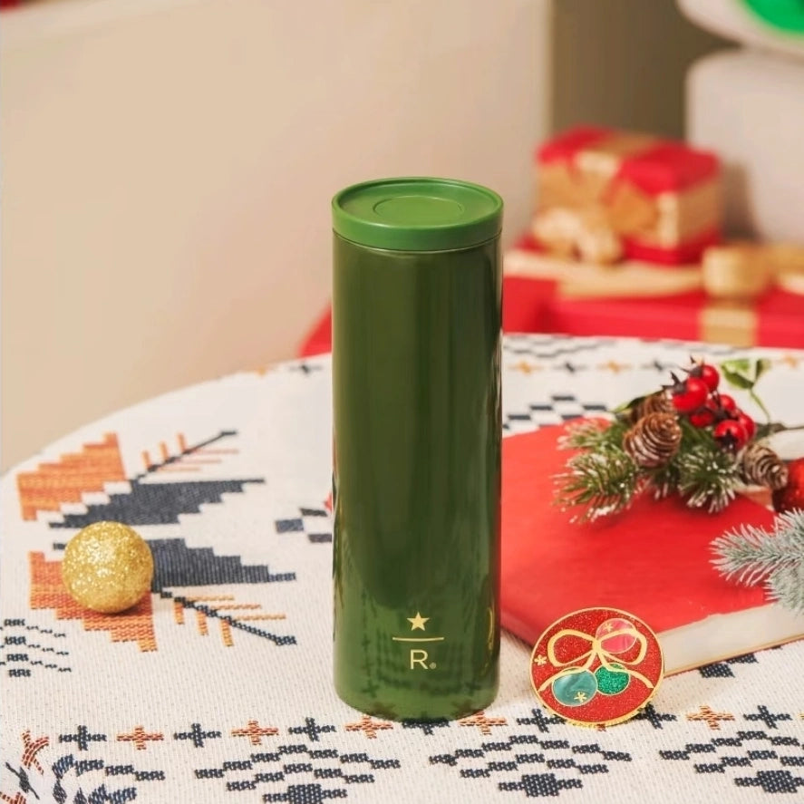 Starbucks China 2025 Reserve Holiday SS Green Cup front