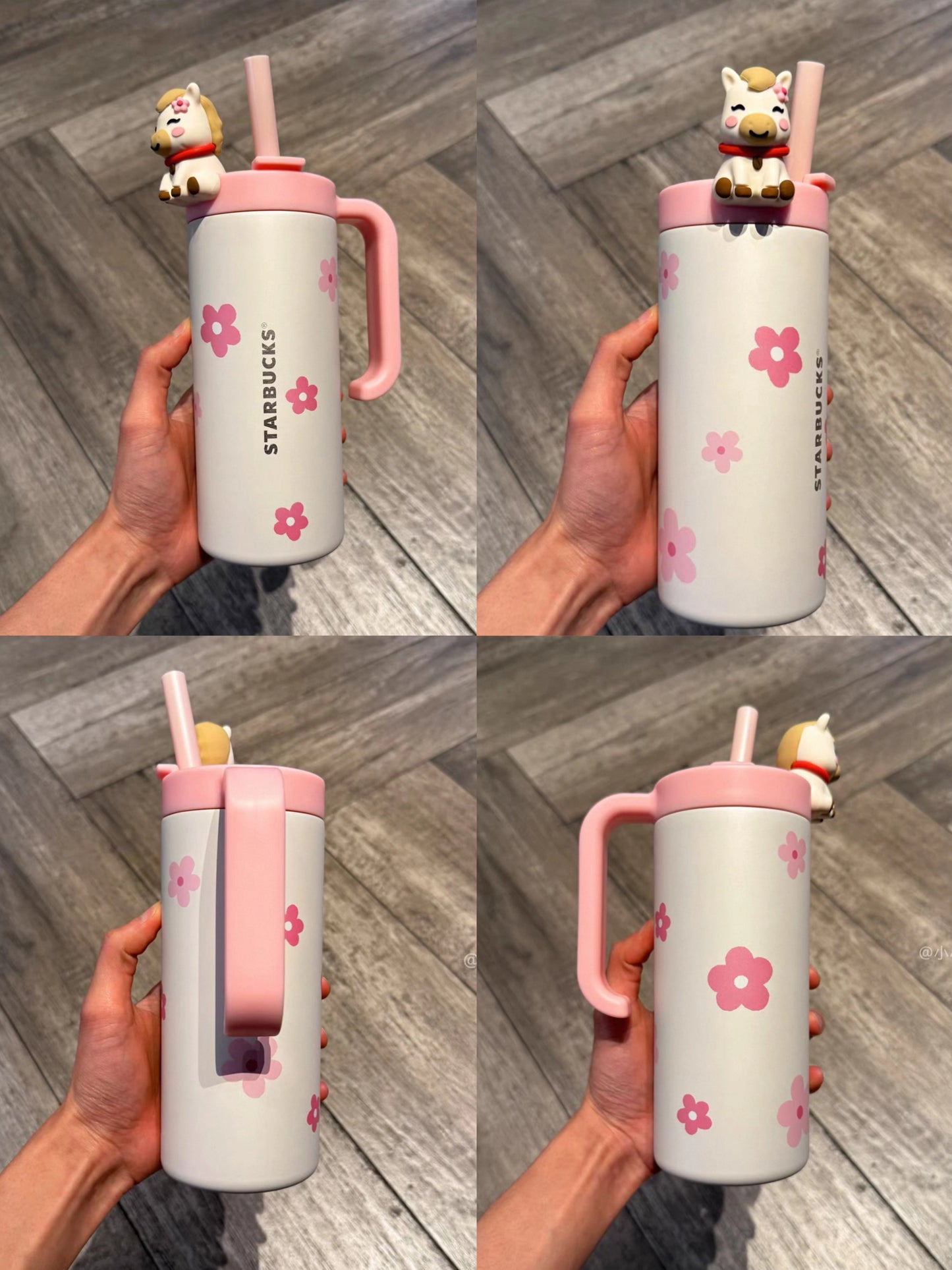 Starbucks New year of horse Pony Stainless Steel Straw Cup 610ml in hand