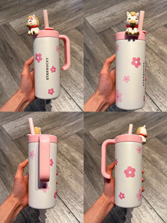 Starbucks New year of horse Pony Stainless Steel Straw Cup 610ml in hand