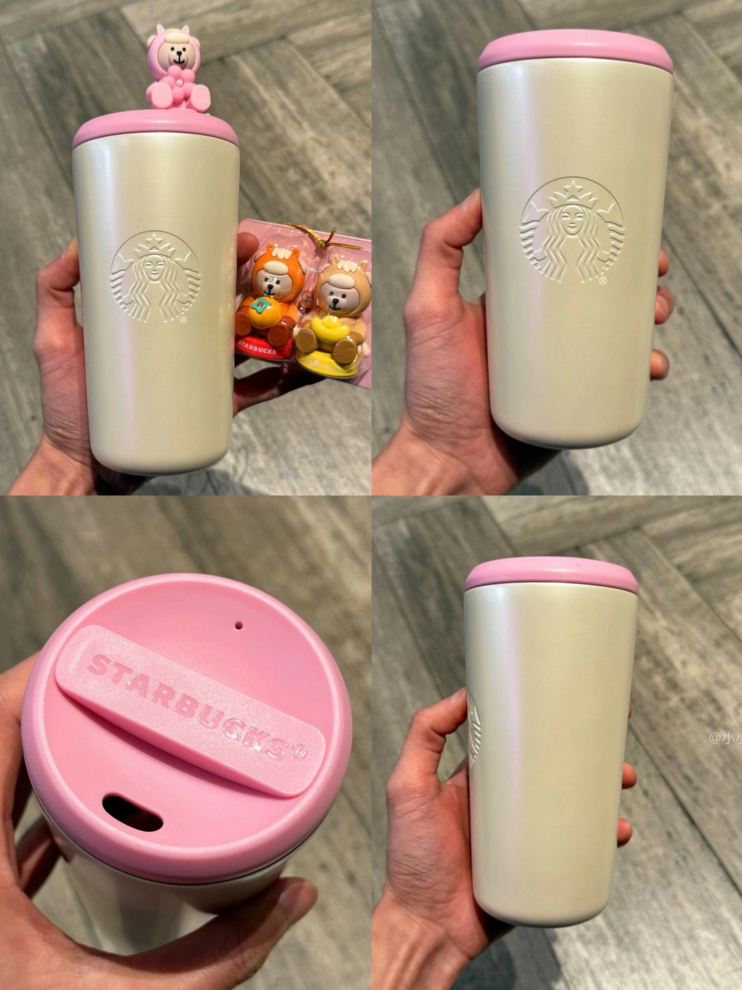 starbucks new year Stainless Steel Cup with Magnetic Lid Rotating Tabletop in hand