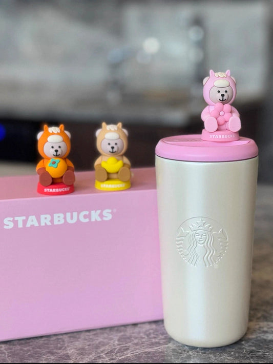 starbucks new year Stainless Steel Cup with Replacement Magnetic Lid Rotating Tabletop front view