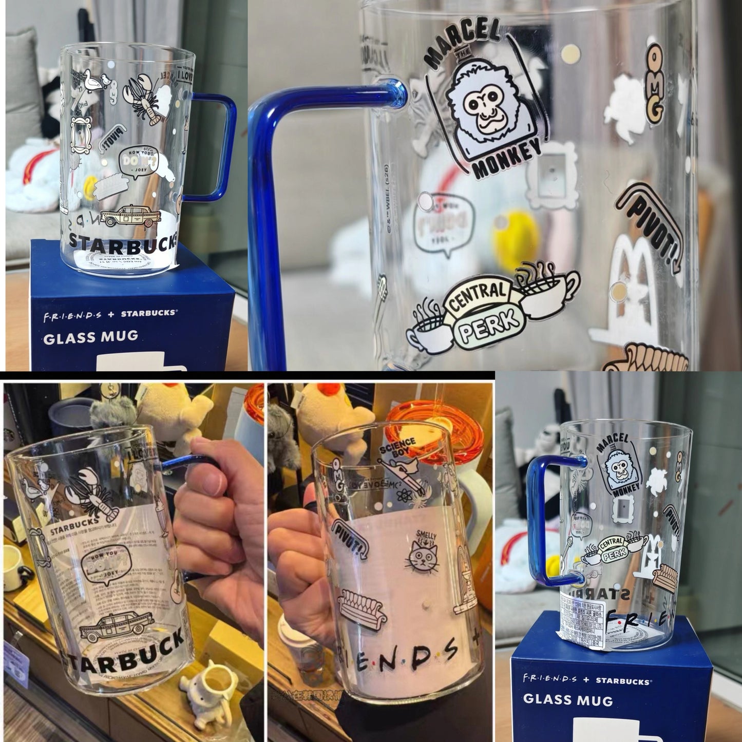 Starbucks+F.r.i.e.n.d.s Color Change Glass Mug in hand