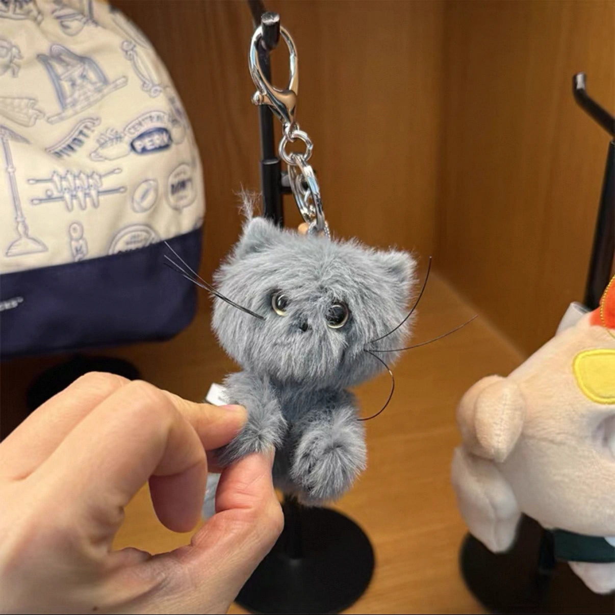 Starbucks Korea+Friends Co-Branded Gray Cat Keychain Ornament On Hand