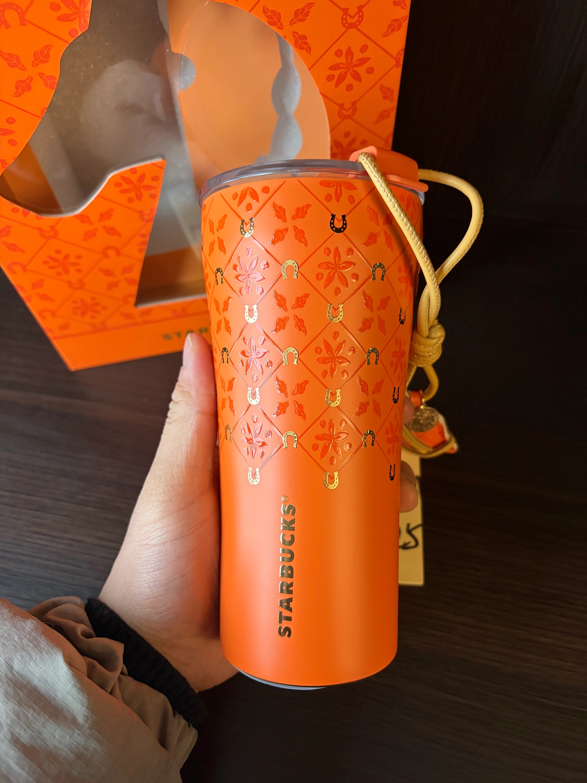 Starbucks New Year of Horse Stainless Steel Tumbler Held in Hand